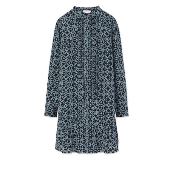 💕TORY BURCH💕 Massey Shirt Dress  ~ 100% Silk Black Pompidou 2 - Picture 6 of 14